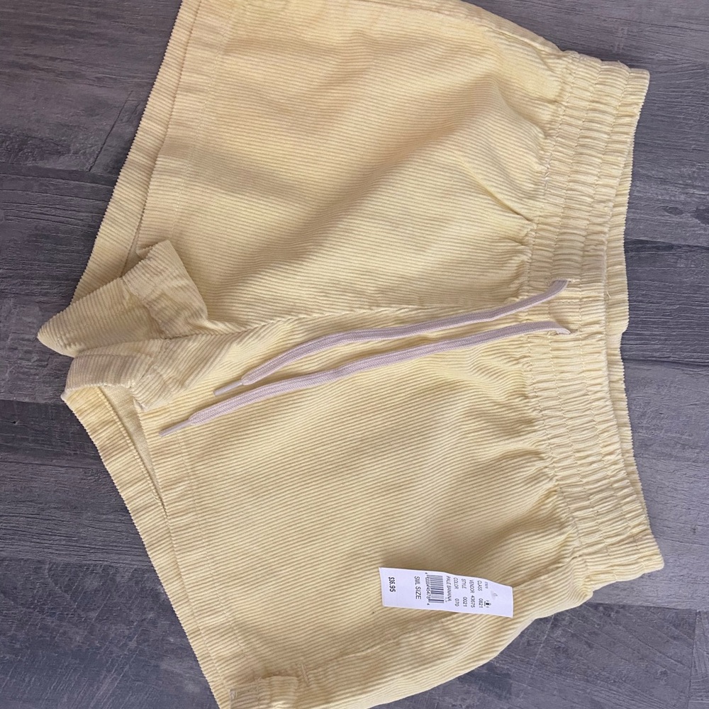 Pale yellow corduroy shorts